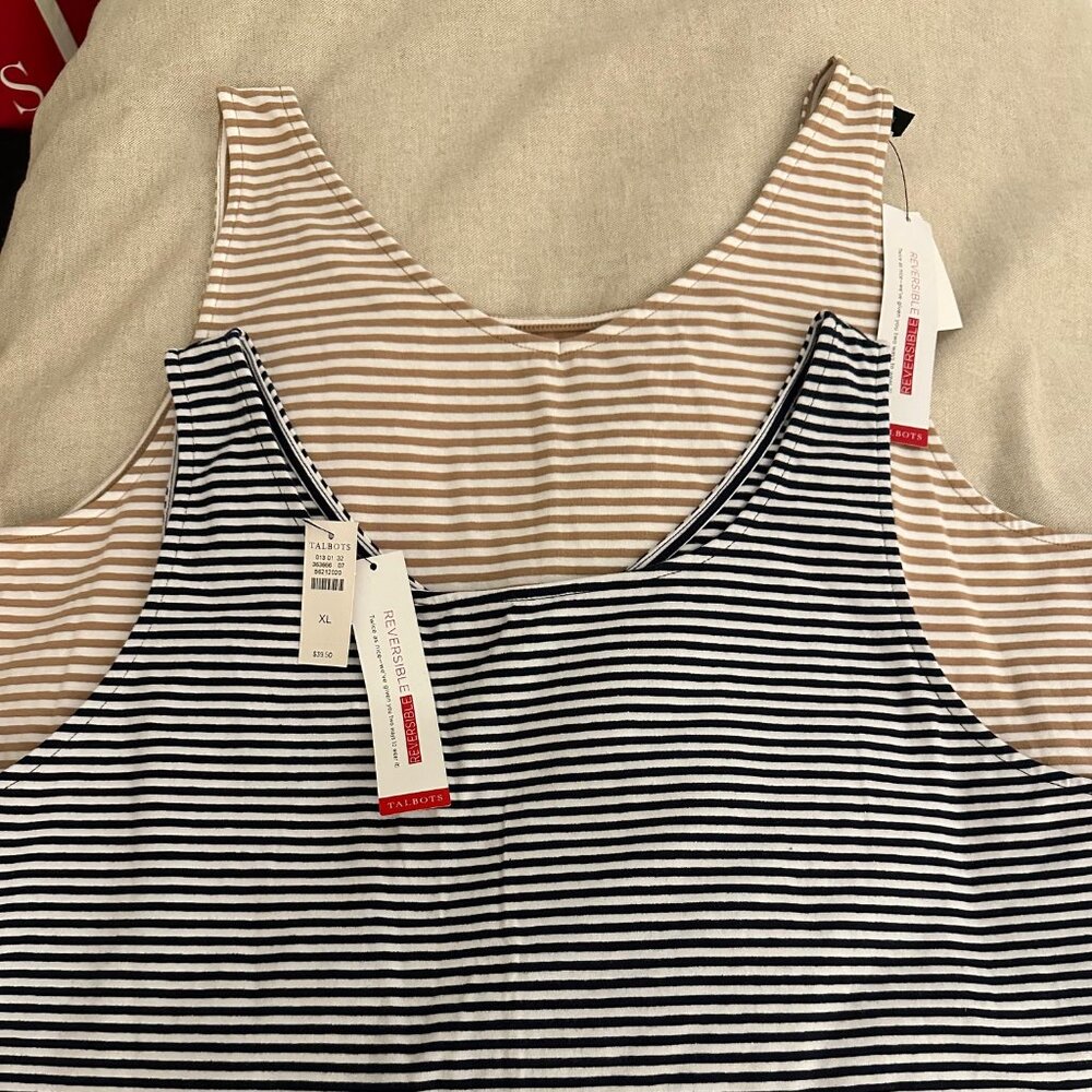 Talbots- Two reversible tanks - New with tags